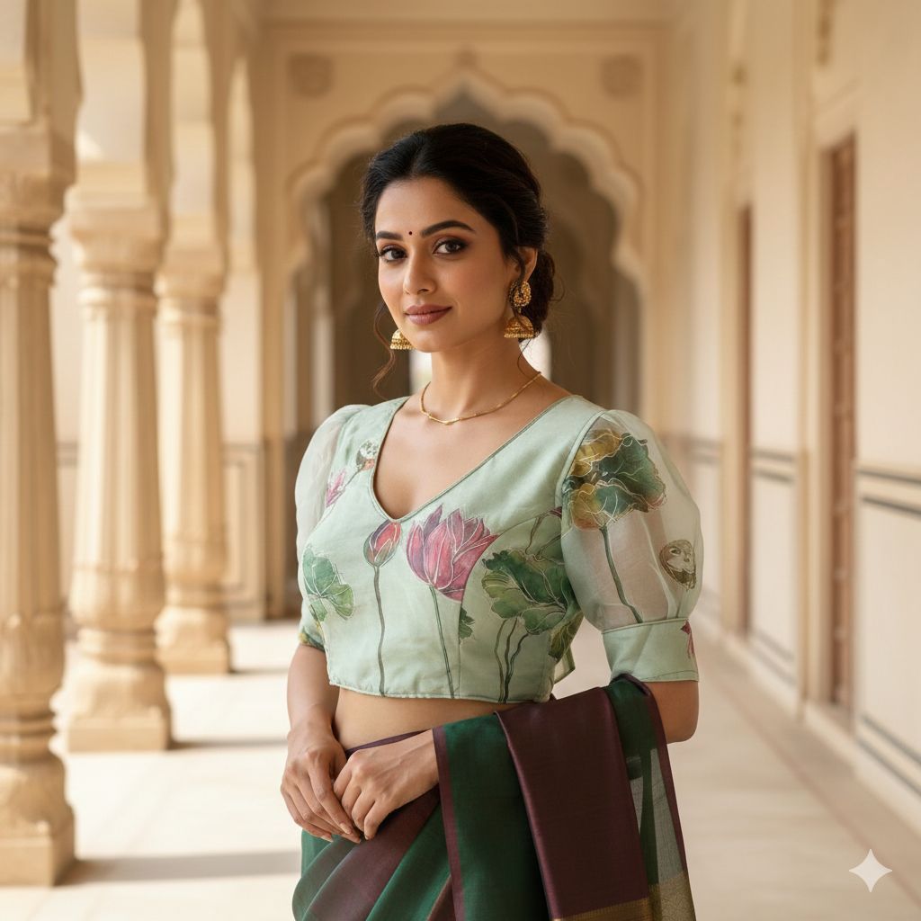 Kalamkari Organza Designer Blouse